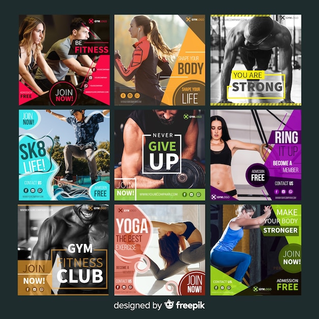 Vecteur gratuit collection de flyers de sport