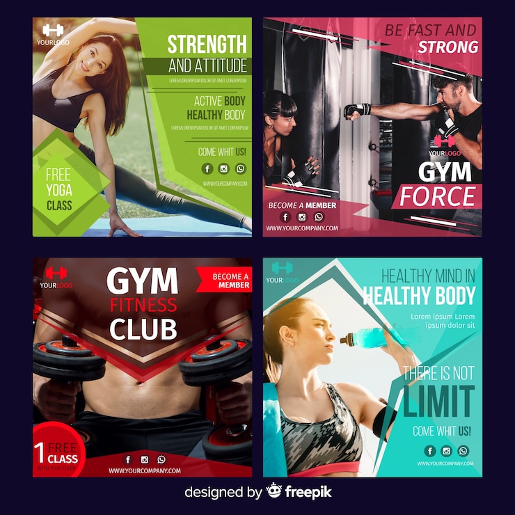 Vecteur gratuit collection de flyers de sport