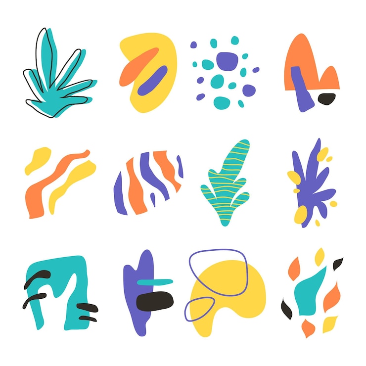 Vecteur gratuit collection de formes abstraites dessinées à la main
