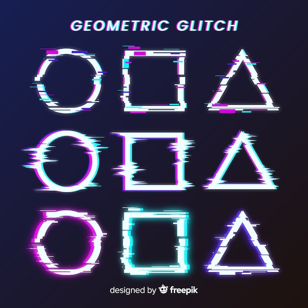 Collection De Formes Géométriques Glitch