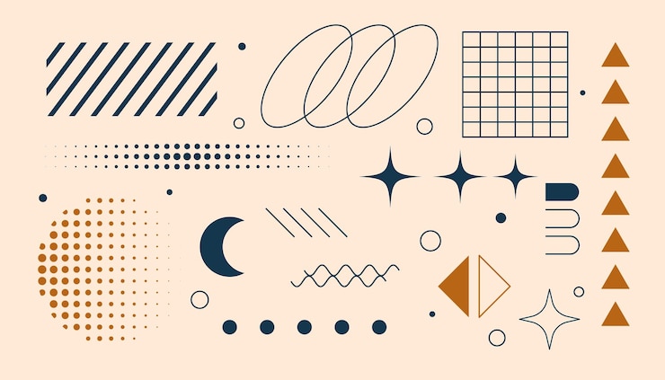 Vecteur gratuit collection de formes rétro y2k conception de symbole