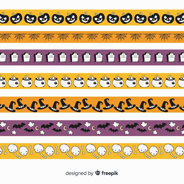 Vecteur gratuit collection frontière pour halloween