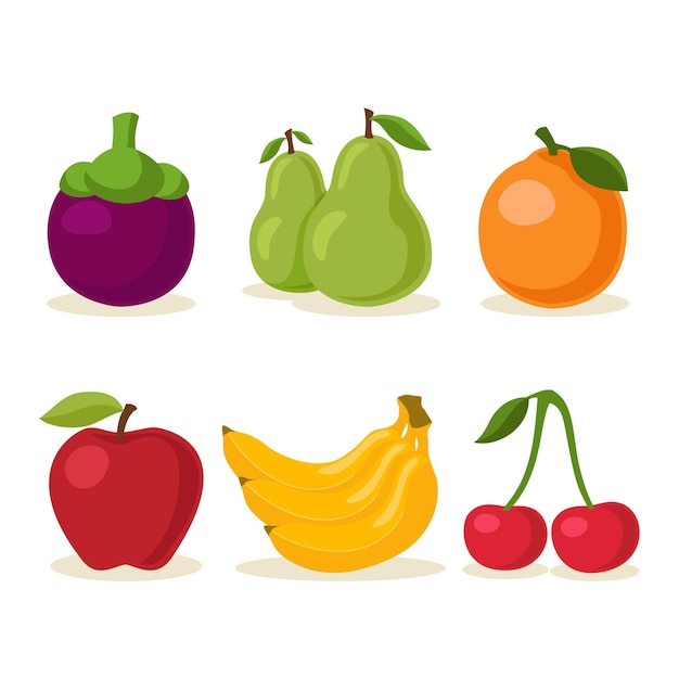 Vecteur gratuit collection de fruits dessinés à la main