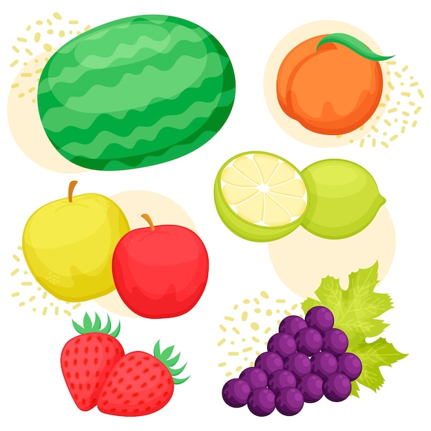 Collection de fruits plats biologiques