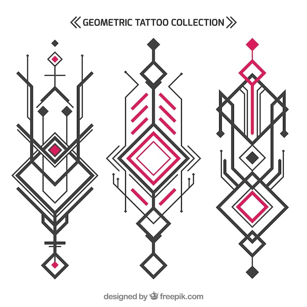 Vecteur gratuit collection géométrique abstraite de tatouage