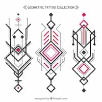 Vecteur gratuit collection géométrique abstraite de tatouage