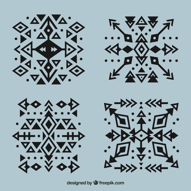 Vecteur gratuit collection géométrique de tatouage géométrique avec des flèches