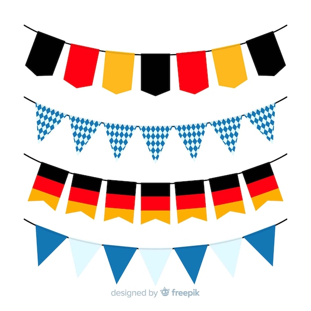 Vecteur gratuit collection de guirlande oktoberfest design plat