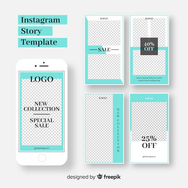 Vecteur gratuit collection d'histoires instagram créatives