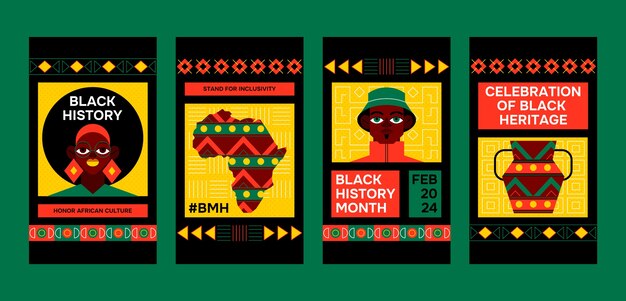 La collection d'histoires Instagram du mois de l'histoire noire à plat