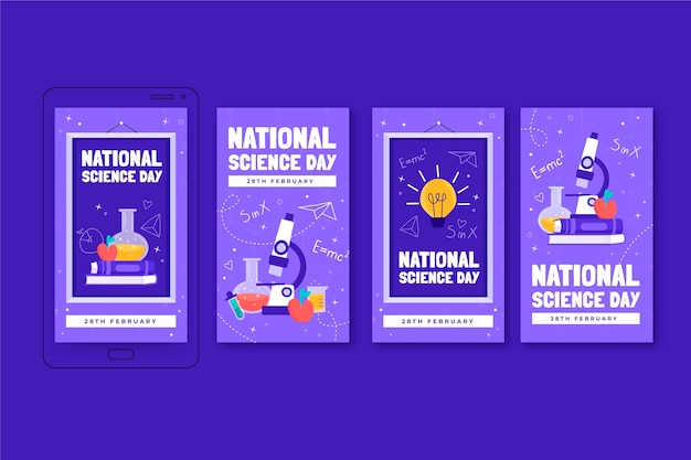 Collection d'histoires instagram de la journée nationale de la science