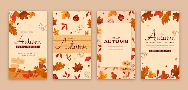 Collection D'histoires Instagram Plates Pour La Célébration De L'automne