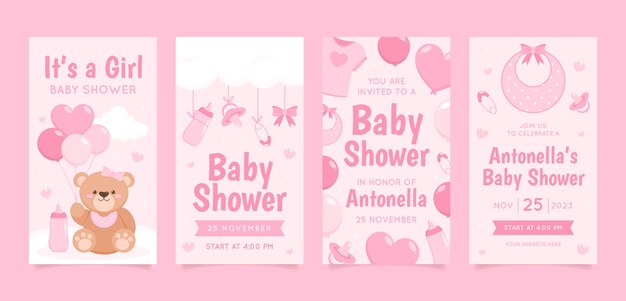 Collection d'histoires Instagram pour la baby shower