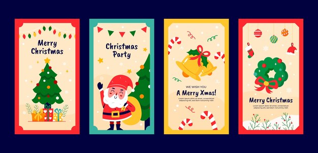 Collection d'histoires Instagram pour la célébration de Noël