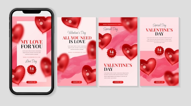 Collection D'histoires Instagram Réalistes Pour La Saint-valentin