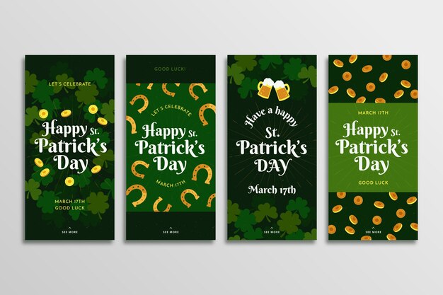 Collection d'histoires Instagram de la Saint-Patrick