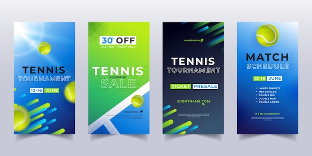 Collection D'histoires Instagram De Sports Et D'activités De Tennis