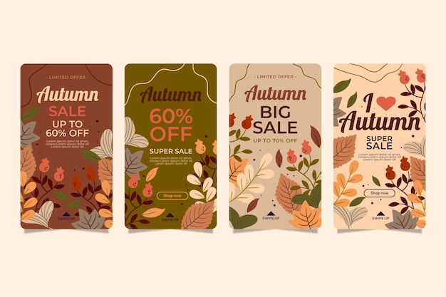 Collection D'histoires Instagram De Vente D'automne