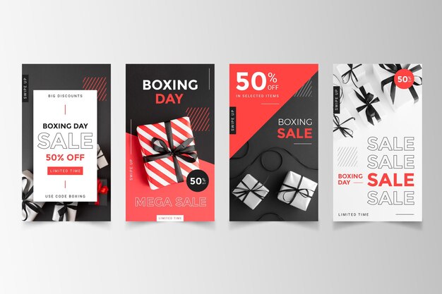 Collection d'histoires instagram vente boxing day