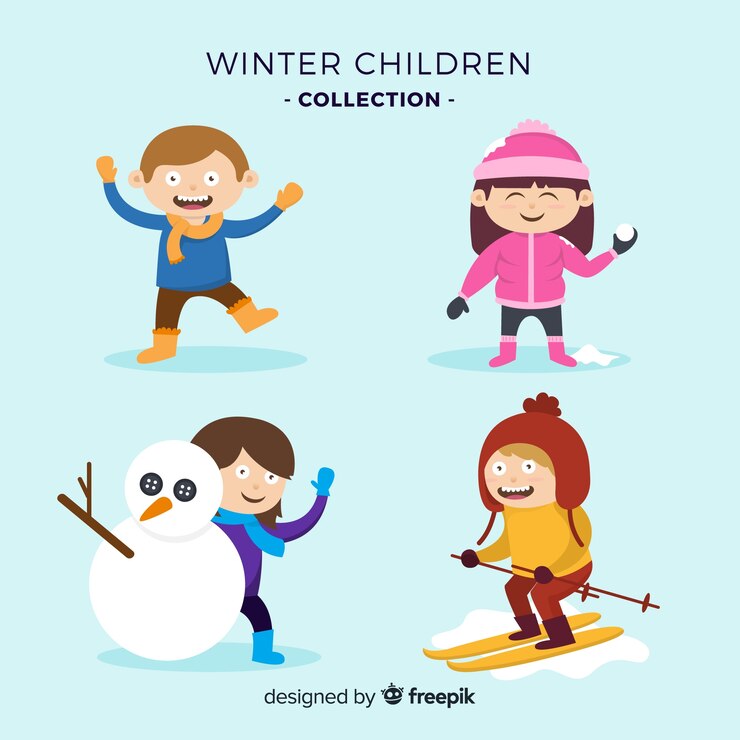 Vecteur gratuit collection d&#39;hiver pour enfants
