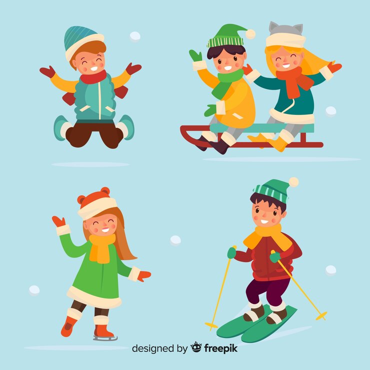 Vecteur gratuit collection d&#39;hiver pour enfants