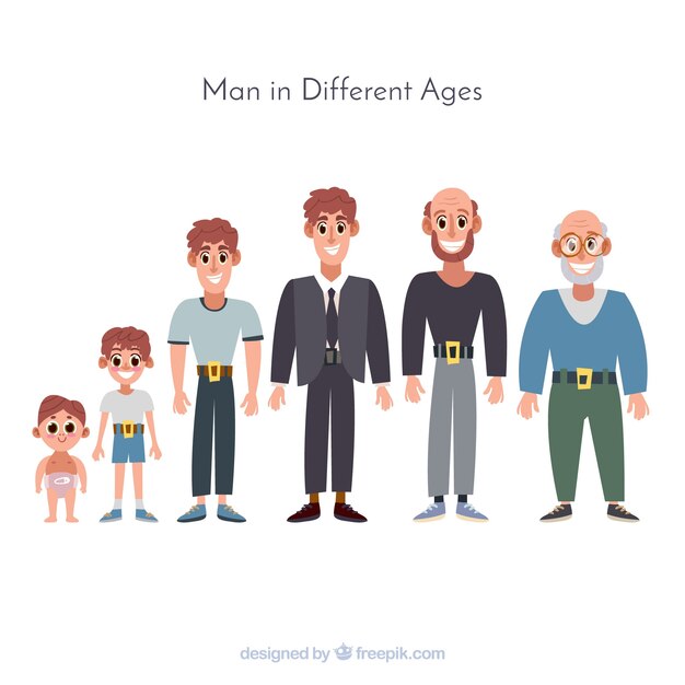 Collection d&#39;hommes blancs de différents âges