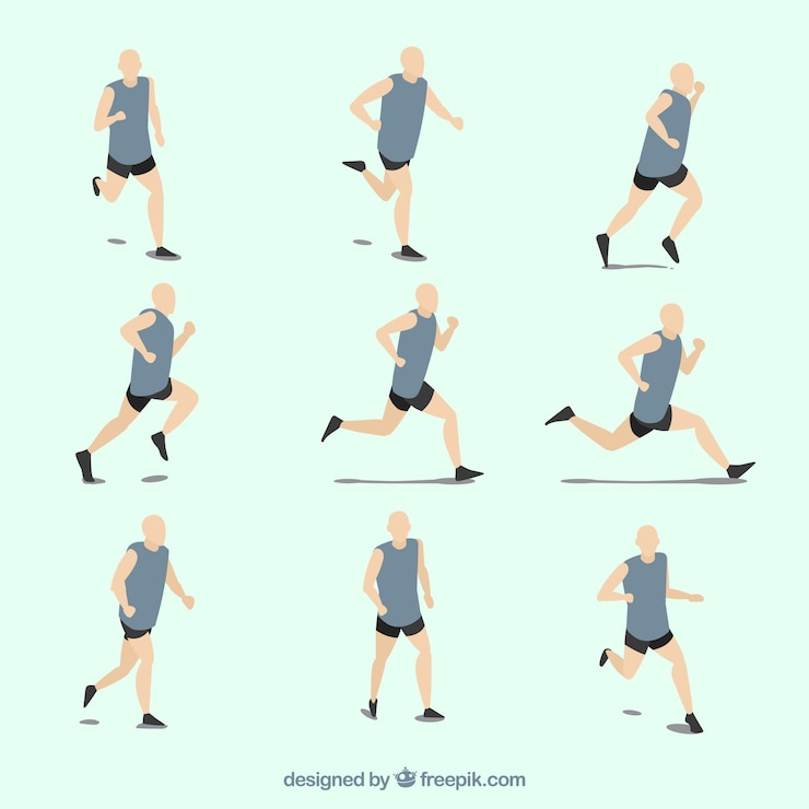 Vecteur gratuit collection d&#39;hommes en course