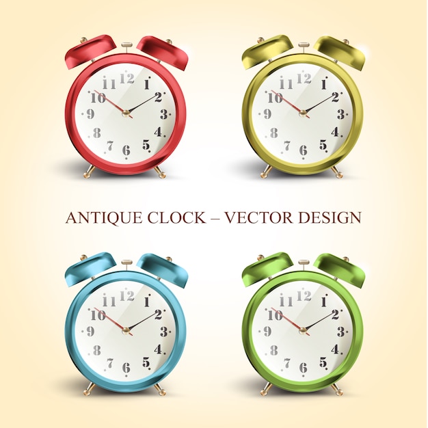 Vecteur gratuit collection d'horloge antique