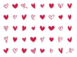 Vecteur gratuit collection d'icônes de coeur illustrés