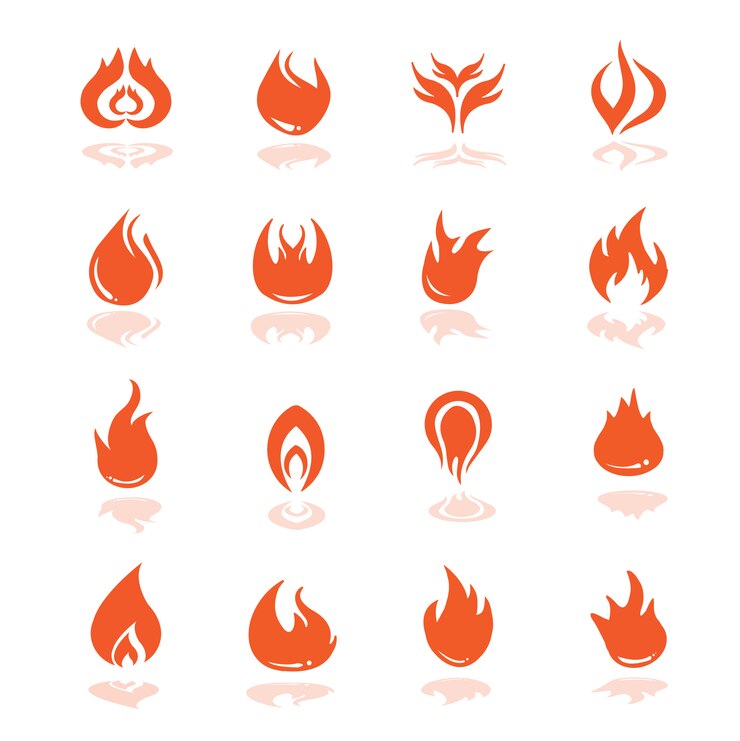 Vecteur gratuit collection d&#39;icônes de feu