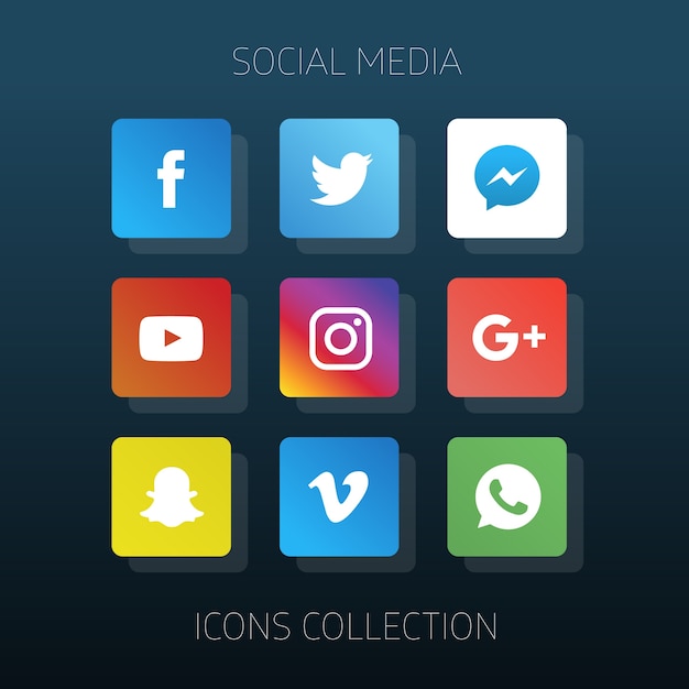 Vecteur gratuit collection d'icônes de médias sociaux