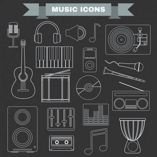 collection d&#39;icônes de musique