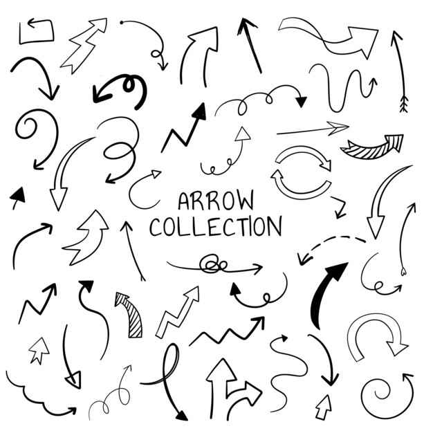 Collection d&#39;illustration flèche dessinés à la main