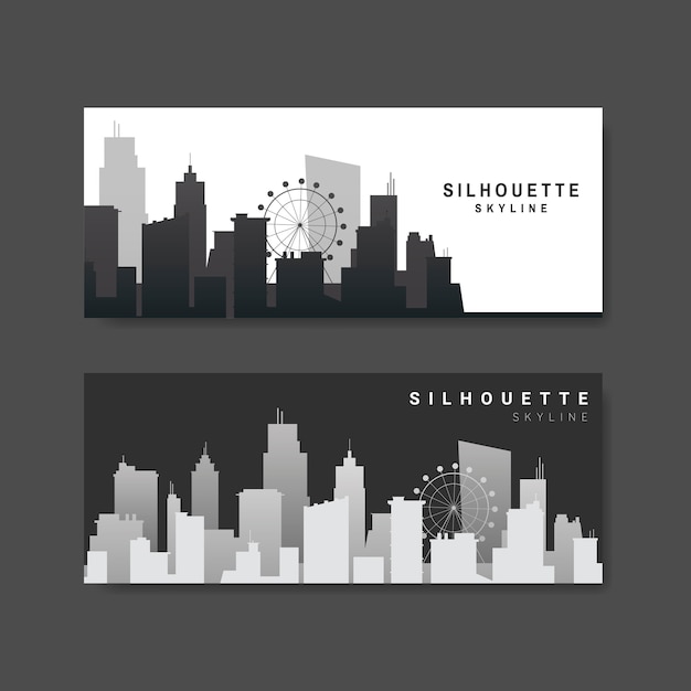 Collection d&#39;illustration silhouette skyline