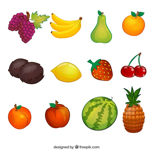 collection d&#39;illustrations de fruits