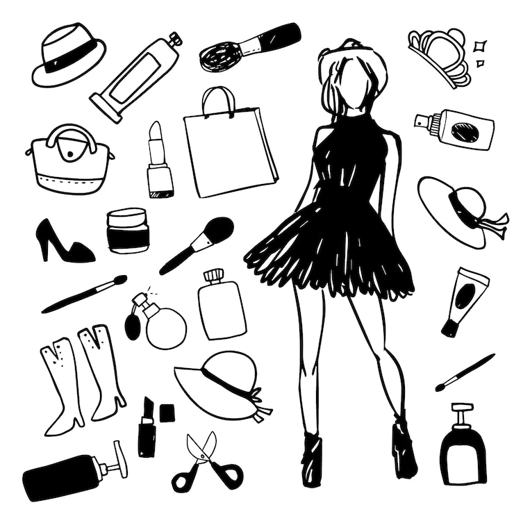 Vecteur gratuit collection d'illustrations de mode