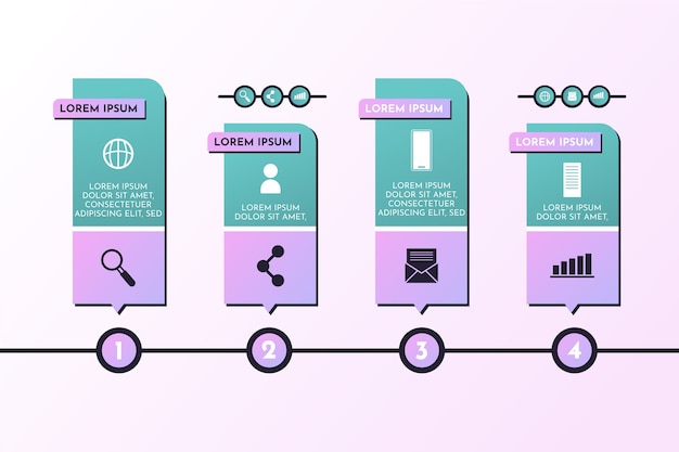 Vecteur gratuit collection infographique d'étapes