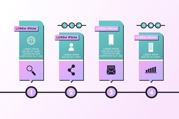 Collection infographique d'étapes