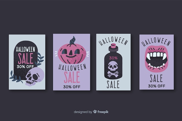 Collection D'insigne De Vente Halloween Dessiné à La Main