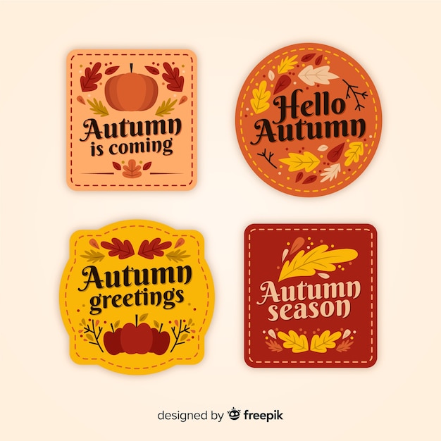 Collection D'insignes D'automne Vintage