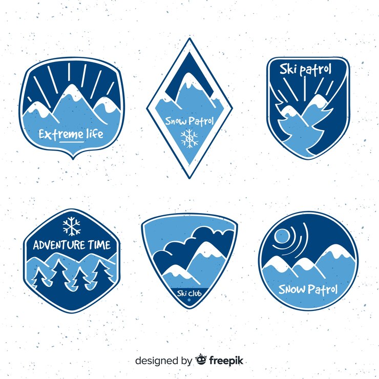 Vecteur gratuit collection d&#39;insignes de belle aventure