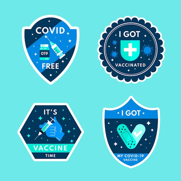 Collection D'insignes De Campagne De Vaccination à Plat