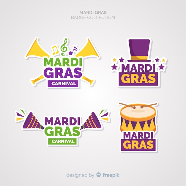 Collection d&#39;insignes de mardi gras