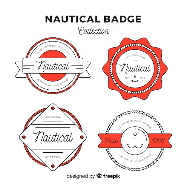 Collection D'insignes Nautiques Plats