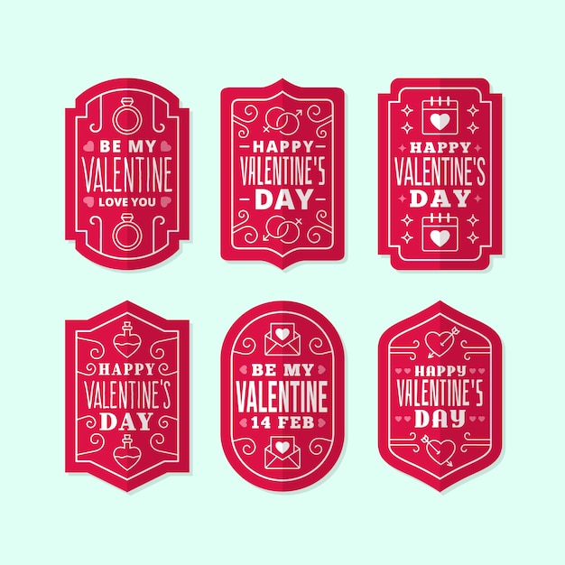 Collection D'insignes Plats De La Saint-valentin