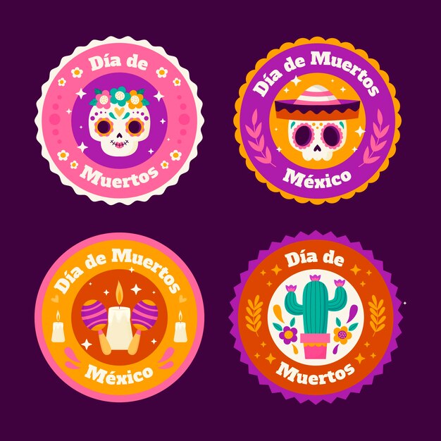 Collection d'insignes pour la célébration du jour des morts