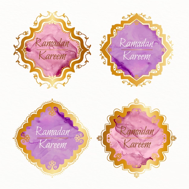 Collection D'insignes De Ramadan Aquarelle