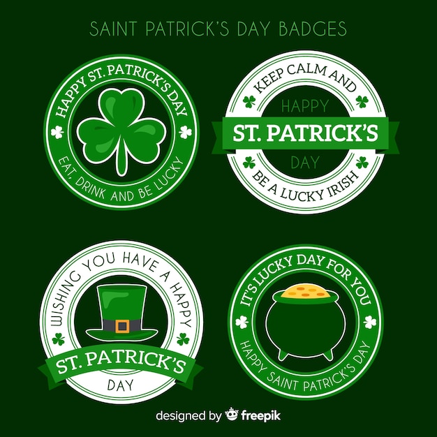 Vecteur gratuit collection d'insignes saint patrick