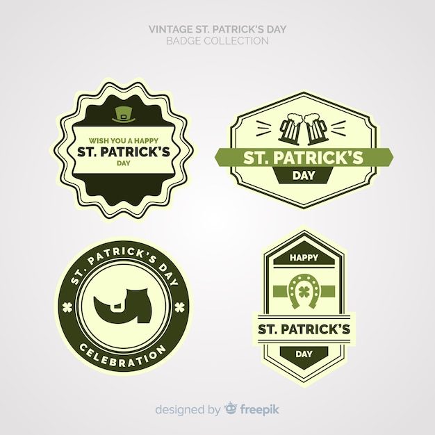 Vecteur gratuit collection d'insignes saint patrick