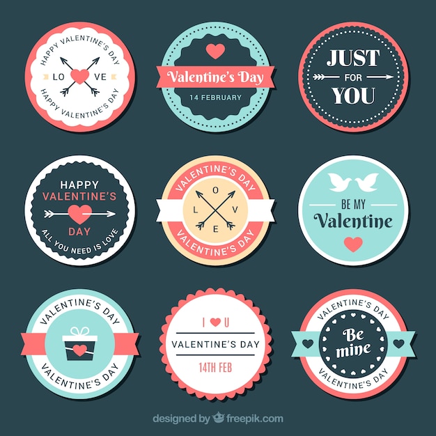 Collection D'insignes De La Saint-valentin